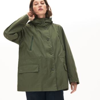 Lacoste Flared Water-Resistant Parka - Parka Dámské Hnědožlutý Zelene | CZ-XzeqSh